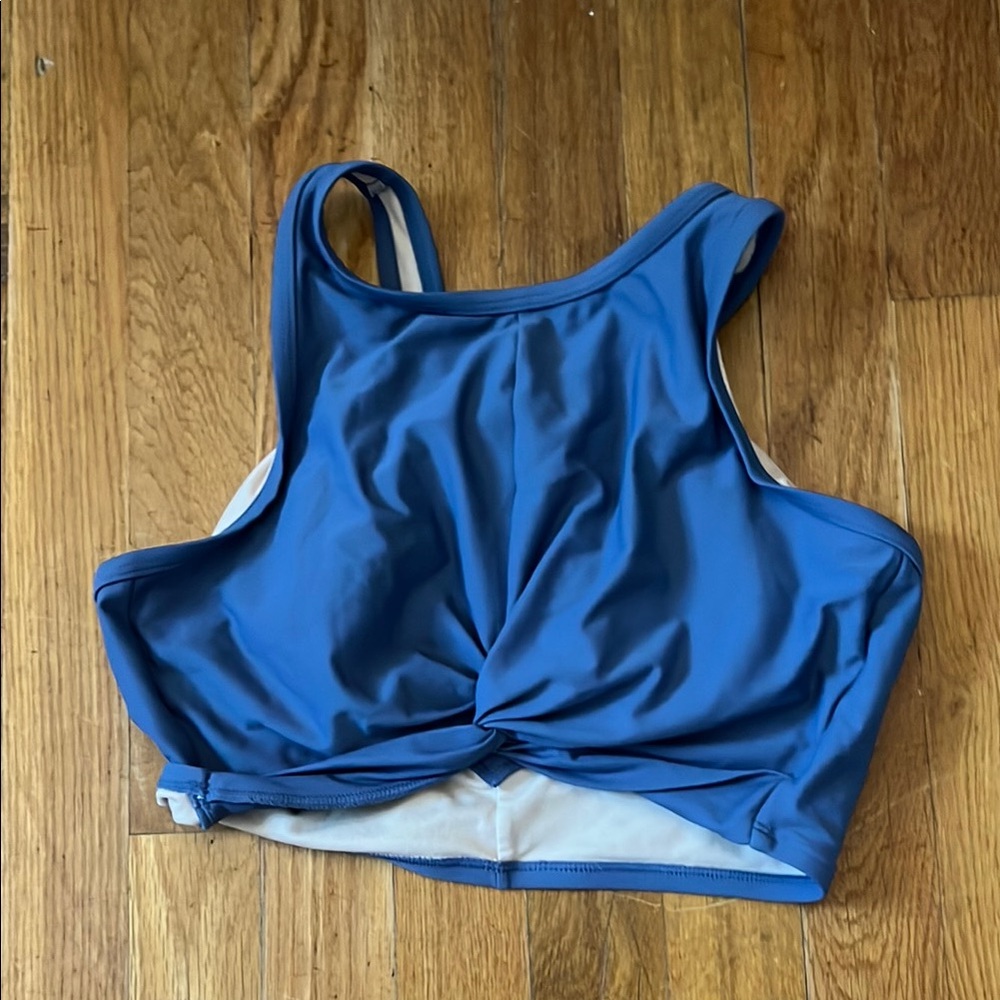 Kona Sol Blue Twist Front Bikini Top